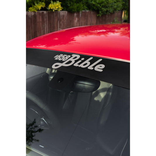 View of B58Bible sunstrip with B58Bible logo in grey 